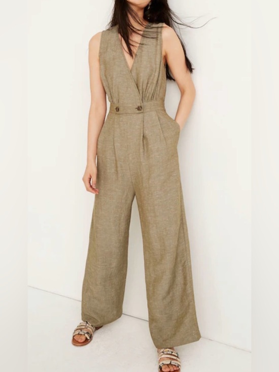 Pants - Madewell Linen Jumpsuit in Green